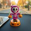 Halloween Solar Car Cartoon Swaying Car Dashboard Decor Funny Solar Swing