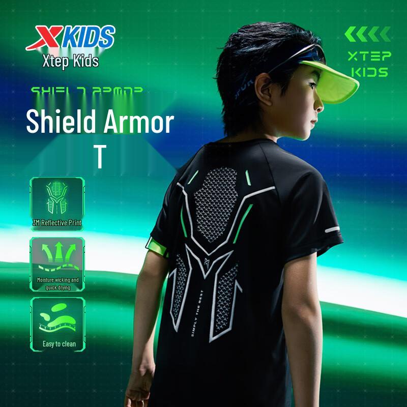 

XTEP Boys Quick-Dry Solid Short Sleeve T-Shirt 110