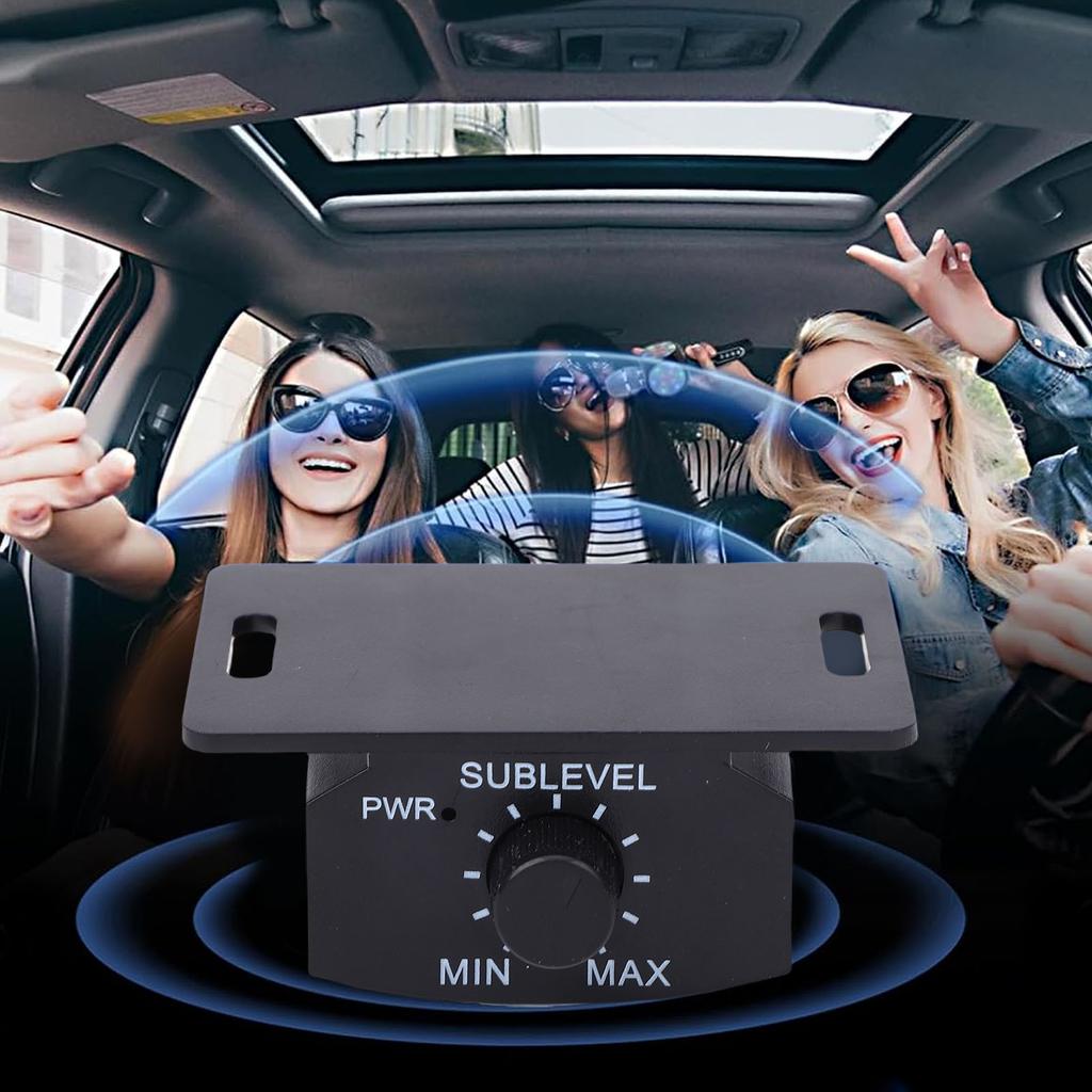 Bass Control Knob 6 Pin Subwoofer Volume Controller with 13ft Extension Cord Compatible with Most Car Amplifier Black