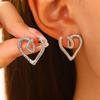 European & American C-Shaped Heart Velvet Stud Earrings for Women – Elegant Korean Style Accessories.