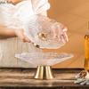 High Foot Glass Plates Fruit Plates Salad Bowl Candy Plate Snack Trays Cake Stands Dim Sum Dish Refreshment Plate Dessert Bowl