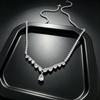 Elegant V-Shaped Zircon Water Drop Tennis Necklace - Formal Wear Versatile Neck Chain