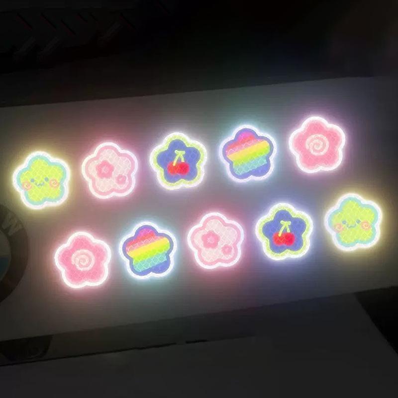 5Pcs/Set Car Reflective Stickers Helmet Waterproof Decal Hearts Butterfly Stars Night Warning Sign Reflective Sticker
