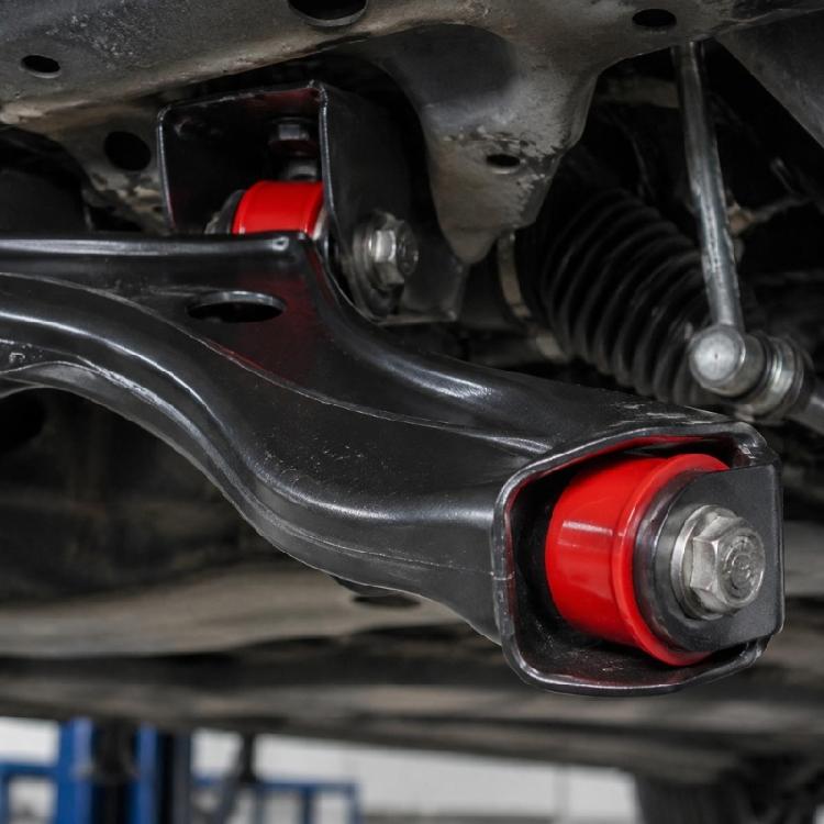 Control Arm Bushing Set for Front Suspension Service, with Flanged Polyurethane Bodies and Metal Center Hardware