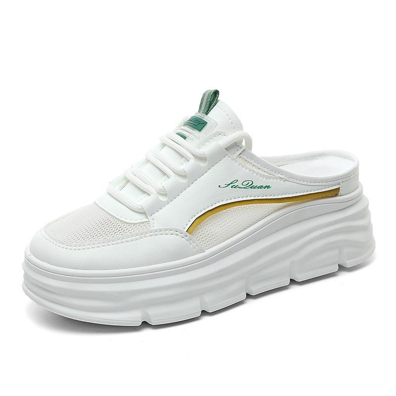 

Новая внутренняя высота увеличена маленькие белые туфли женская сетка 7 см 2025 лето дышащая сетка толстая подошва досуг спорт 40