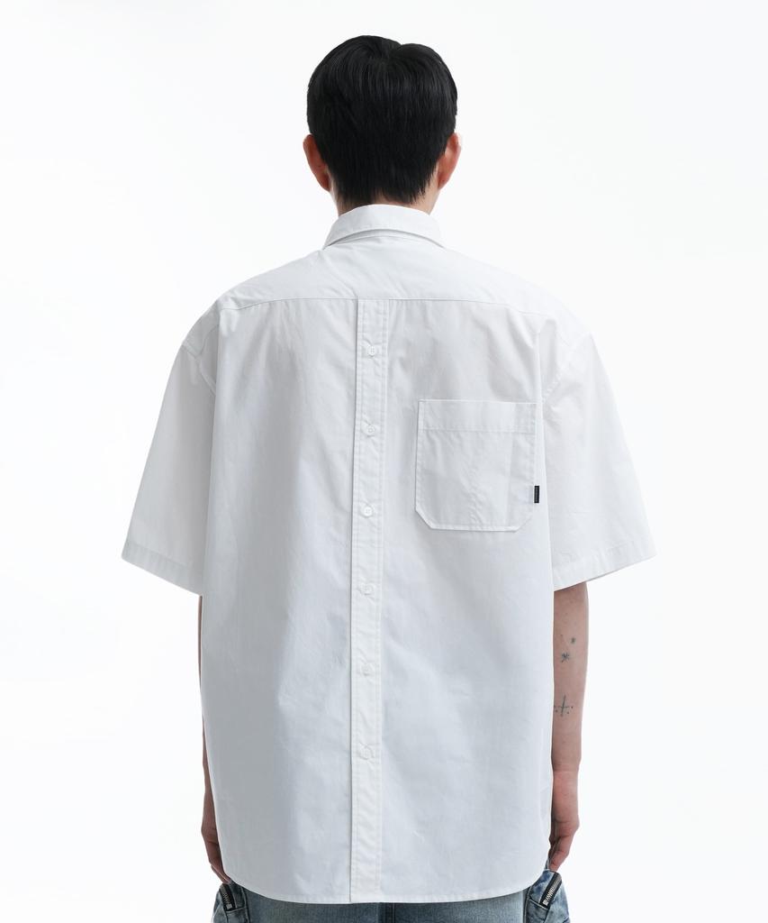 OHY Back Stitch Pocket Half Shirts-White