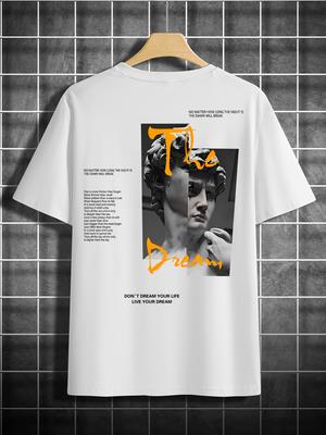 Summer Fashion Unique Gypsum Print 100 Cotton Mens Tshirt Daily Outdoor Sports Running Casual Loose Comfortable Shortsleeved