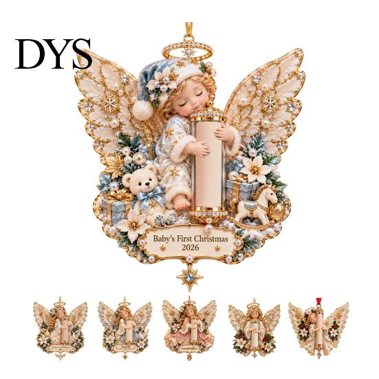 Weihnachtsbaum Hängender Geldhalter Engel Ornament, Acryl Geld Anhänger für Andenkenbehälter Feiertagsdekoration, Festliche Saisonale Geschenke Holografisch