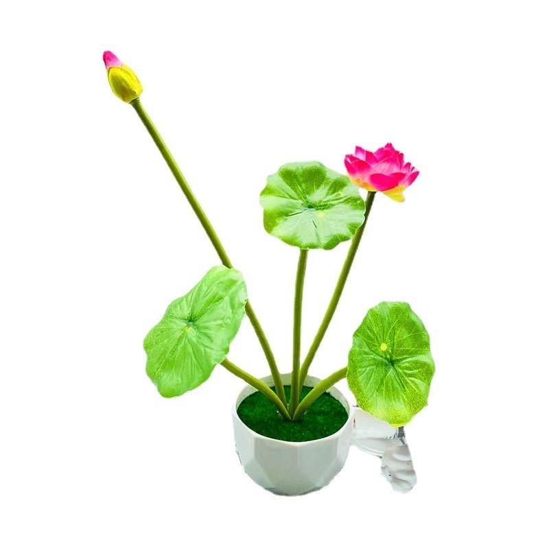Nelumbo Sp Fake Potted Plant With Plastic Pot For Home Decor And Display Office