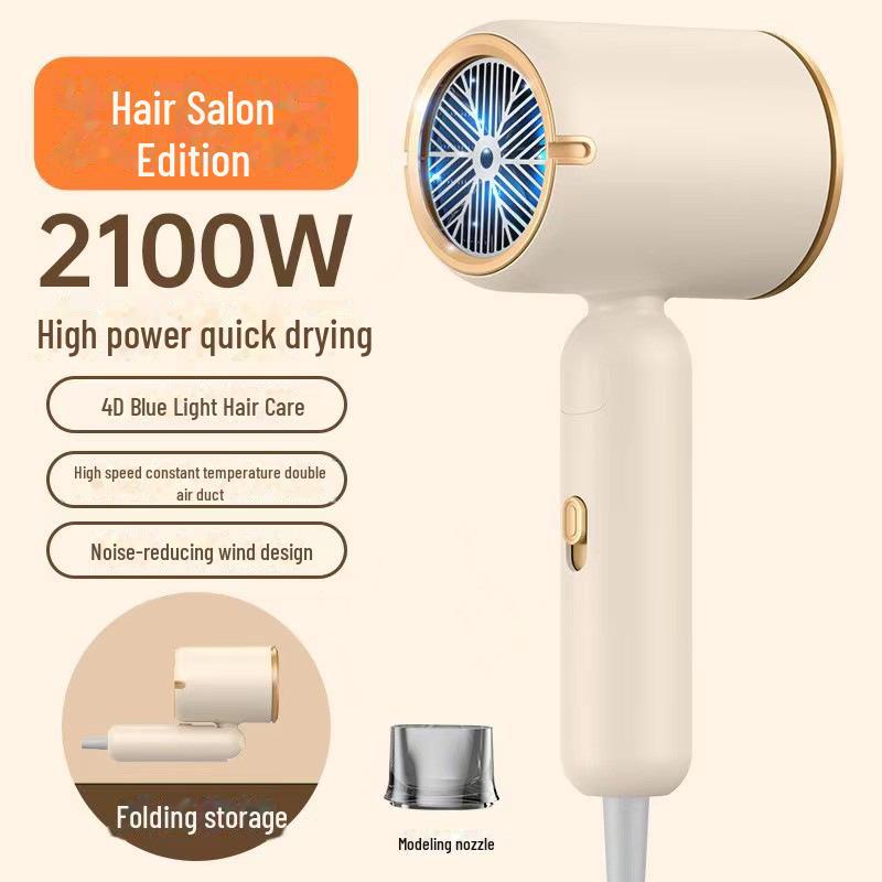 Foldable Negative Ion Hair Dryer with Blue Light for Home, Salon, and Dorm Use