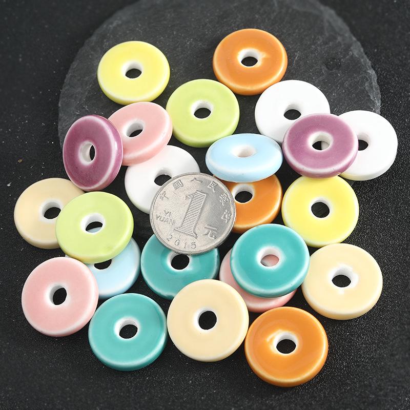 Fresh Large Hole Porcelain Donut Beads for DIY Bracelets
