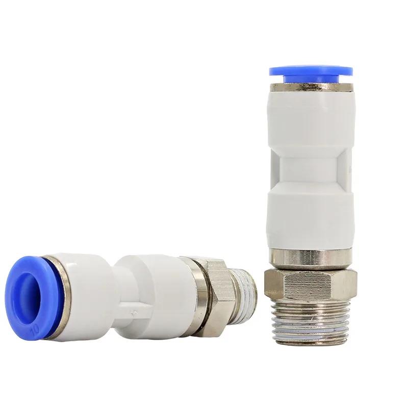 Pneumatic Air Fitting 360° Rotary Connectors Swivel Joint High Speed Rotation 6/8/10/12mm MaleThread M5 1/4 1/2 Quick Coupling