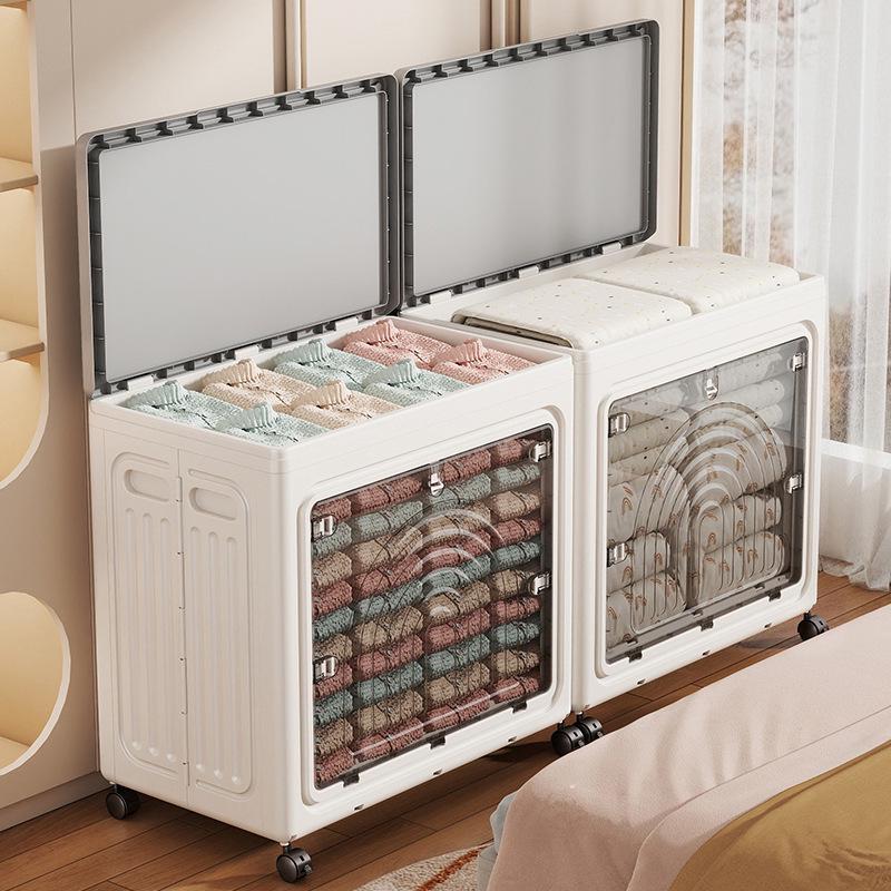 Foldable Storage Box for Clothes, Toys, and Quilts - Large Capacity, Flip-Top Organizer.
