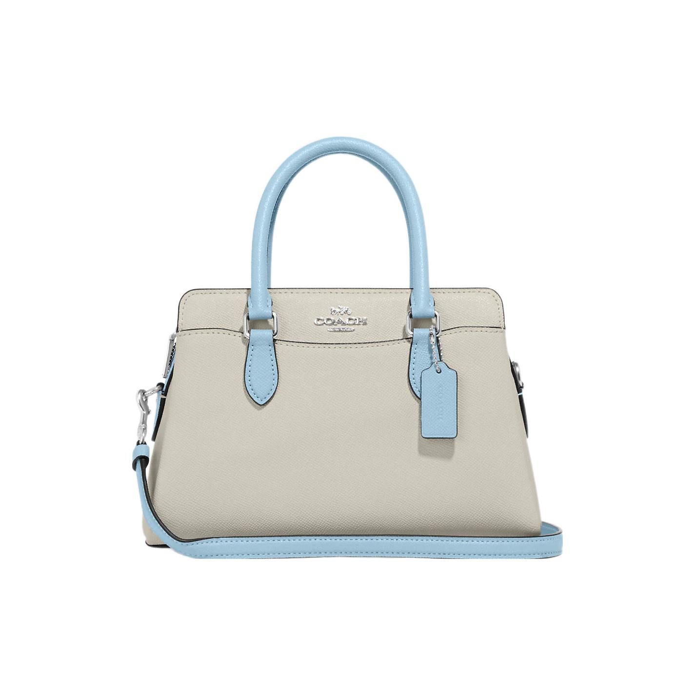 

Coach 26 Silver Letter Logo Plaque Crossgrain Leather Shell Bag Women handbags Gray Blue CH173-SVR6V Basic Set (Bag+Dust Bag)