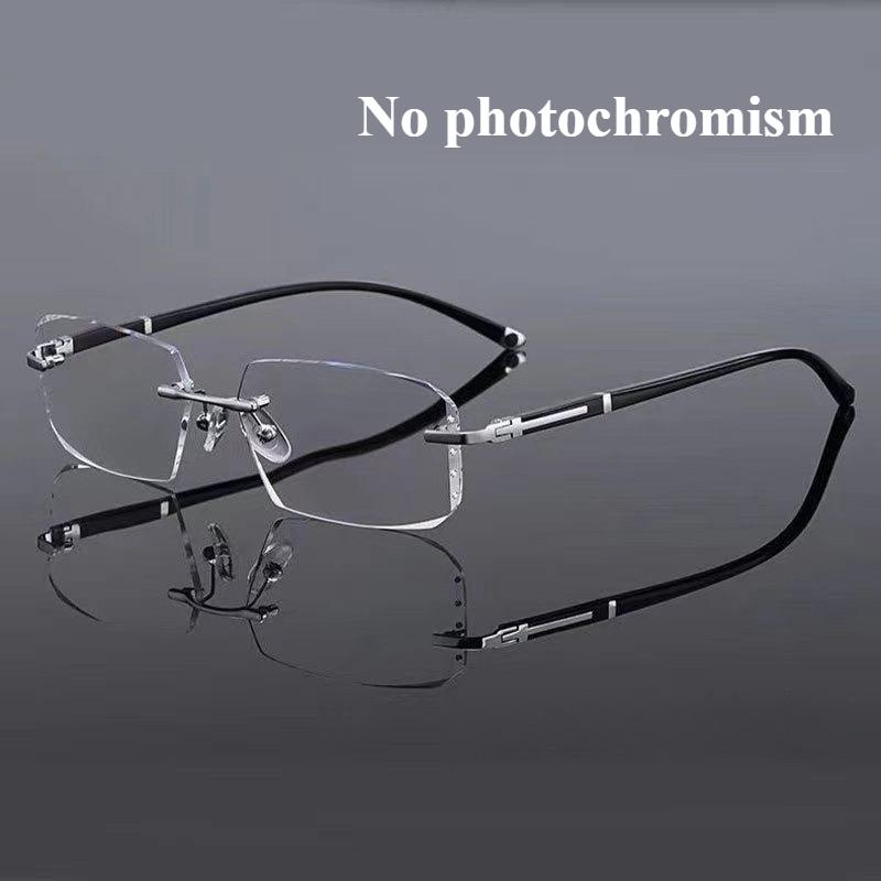 

Модные очки для чтения без оправы с обрезанным краем, фотохромные очки с защитой от синего света, мужские и женские модные очки 3 прозрачный