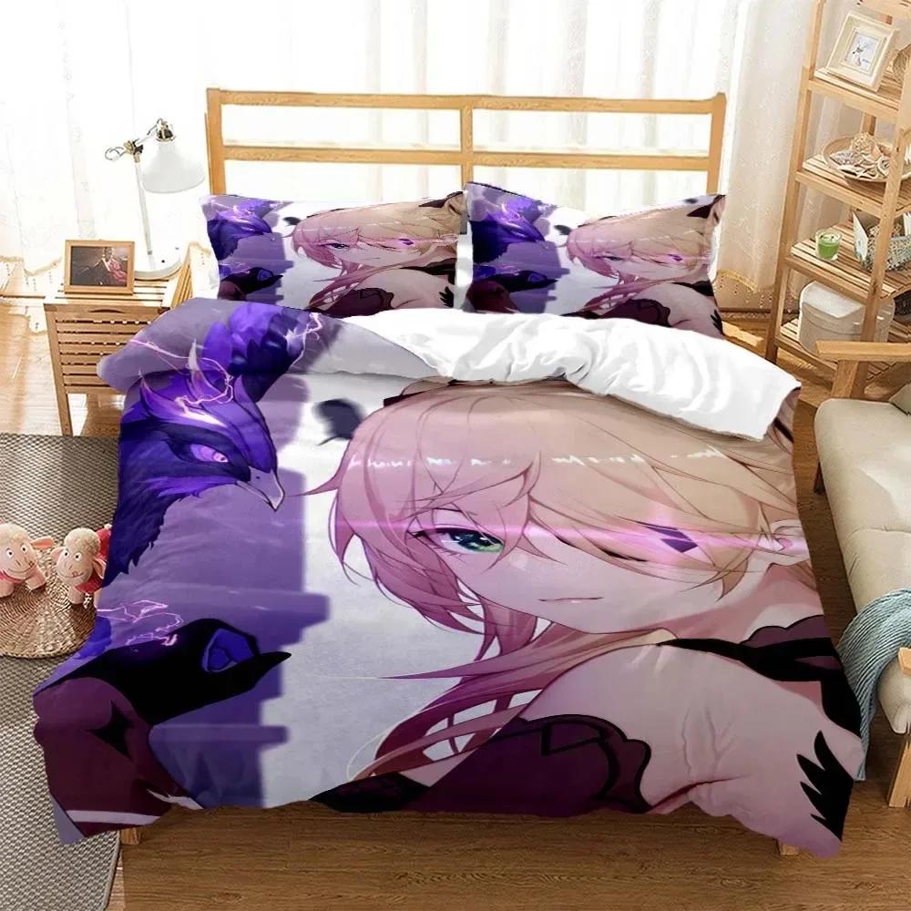 Genshin Impact Digital Print Polyester Bedding Sets Child Kids Covers Boys Bed Set For Teens Bedding Set