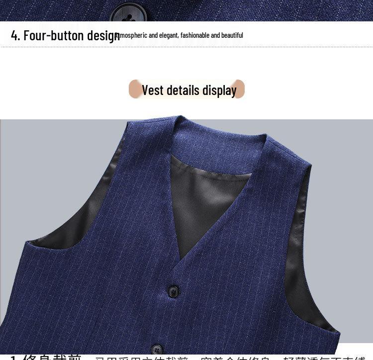 Korean Style Slim Fit Striped Men's Suit Set - Casual Blazer Jacket for Weddings and Professional Wear