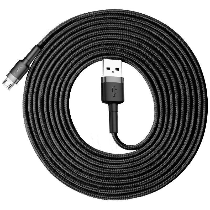 Baseus Cafule 2A 3M USB To Micro USB Cable (Black-Gray)