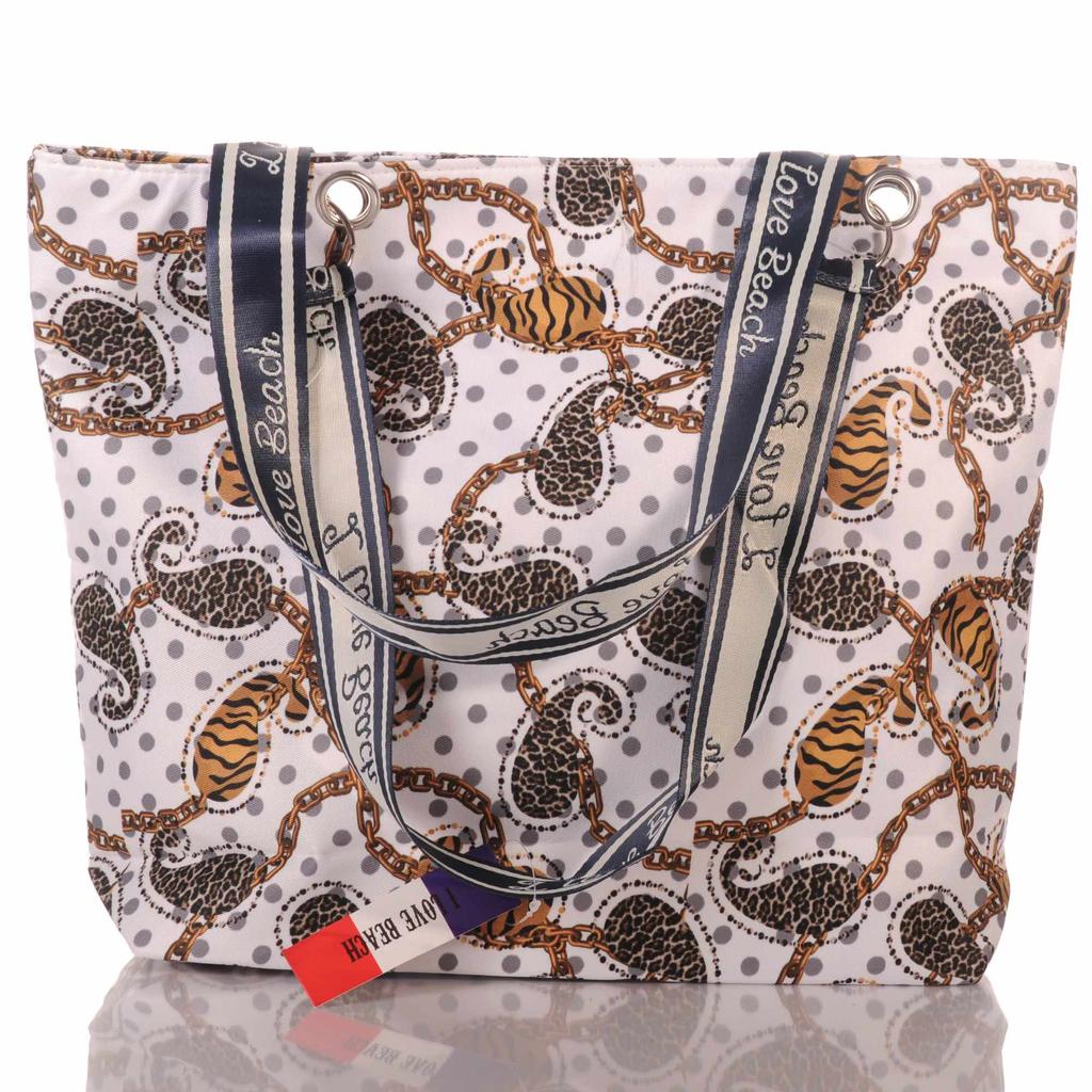 Strandtasche mit Reißverschluss – Animal Print Beach Bag