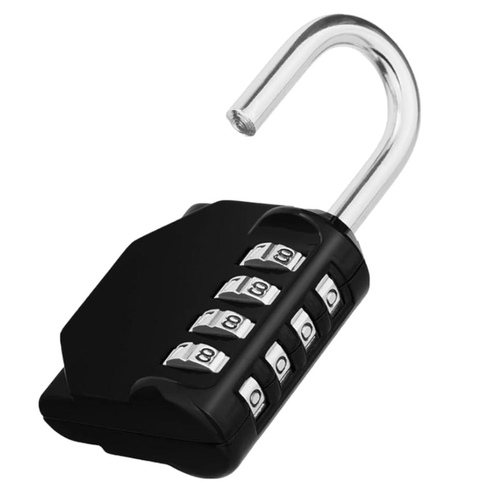 Combination Locker Padlock, 4 Digit Coded Padlock, Gym Lock, School Locker Lock, Weatherproof Combination Lock Outdoor (Black)