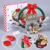 Decorative 28cm Christmas Wreath Illuminated DIY LED Light Hanging Garland Holiday Door Wreath Home Ornament