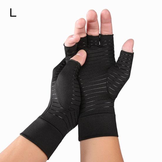 1 Pair Unisex Arthritis Pain Relief Recovery Half Finger Compression Gloves