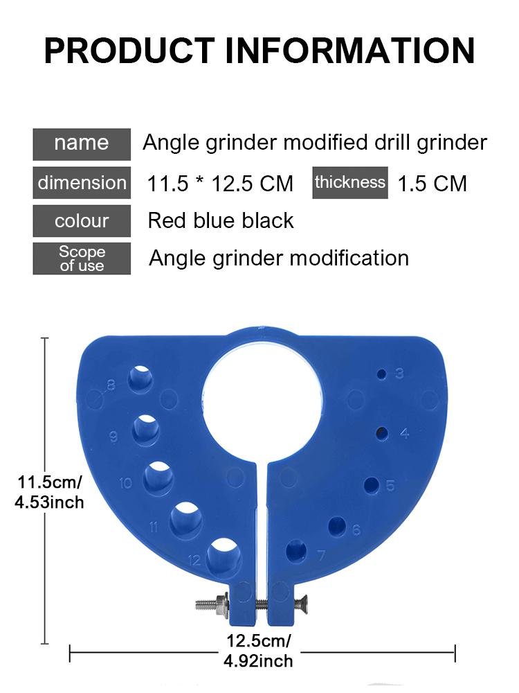 Angle Grinder Refit Burr Devices High-Precision Drill Bit Sharpener Multi-Size Grinding Polishing Tool with Angle Fixation Clamp