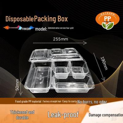Disposable 4-Compartment Meal Prep Containers