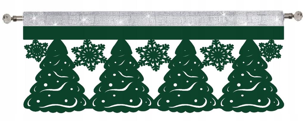 Envy CHRISTMAS TREES SNOWFLAKES pelmet curtain CHRISTMAS GLAMOUR 90x38