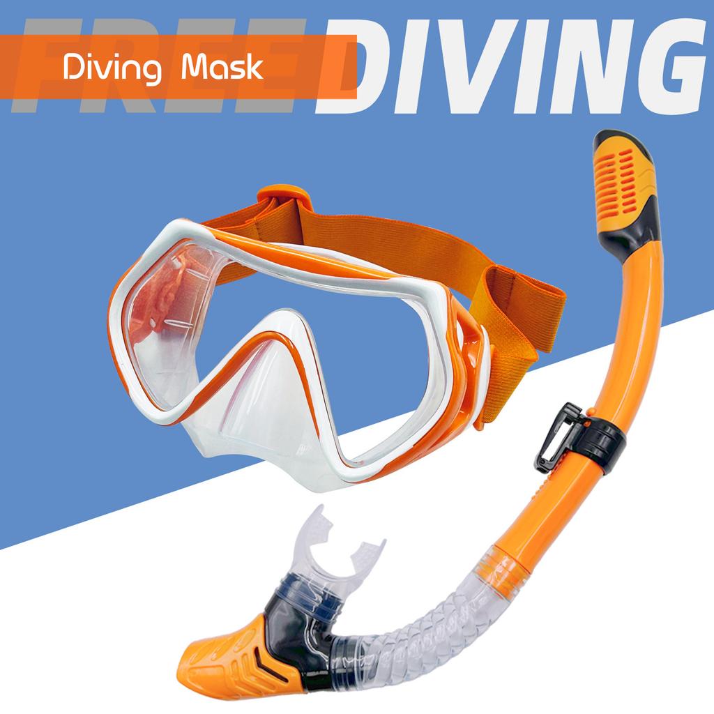 Dry Snorkel Set for Adults Youth Dry Top Snorkel Scuba Diving Mask with Nose Cover Anti-Fog 180° Wide View Mirrored Lens Snorkeling Gear for Men Women