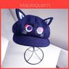 Cute Purple Cat Ear Beret Hat For Women All Seasons Warm Polyester Cotton Material