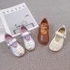 Kids Flat Shoes Hollowed-out Trendy Girls Leather Shoes Round Toes Soft  New Fashion Children Princess Shoes Non-slip Trendy
