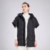 Autumn and winter new fashion hooded bat sleeves loose warm pressed glue white duck down vest side deduction