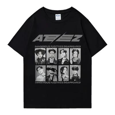 ATEEZ T-Shirt Oversized Men Women Street Hip Hop 100% Cotton Print High Quality Rapper Fashion Short Sleeve Hot Sale Unisex Tee