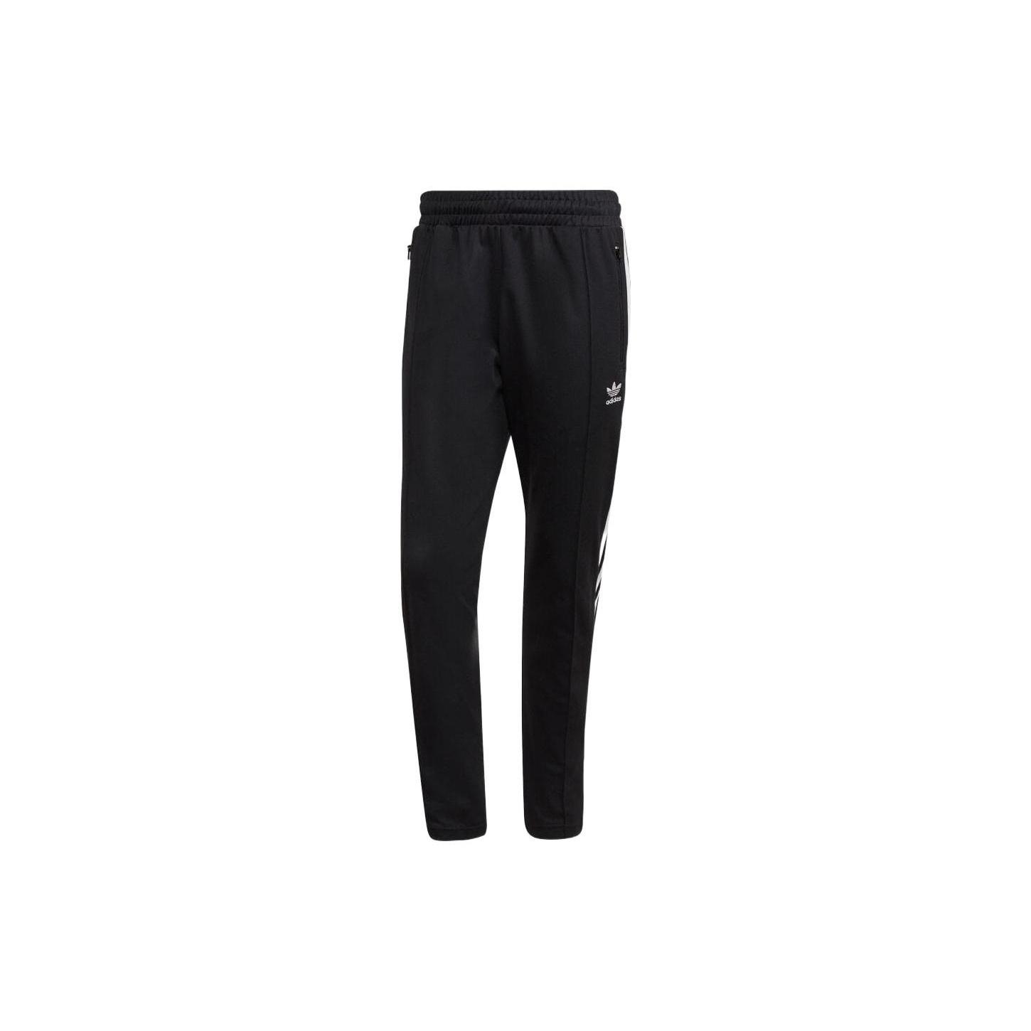 adidas originals Solid Color Stripe Logo Straight Casual Sports Pants/Trousers/Joggers Unisex Black Men s H09115 XS