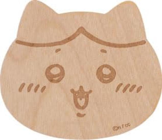 Offiziell lizenzierter Chiikawa Untersetzer aus Holz, ca.. 9 x 8 cm, Hachiware Farben, Braun, CKW12-346