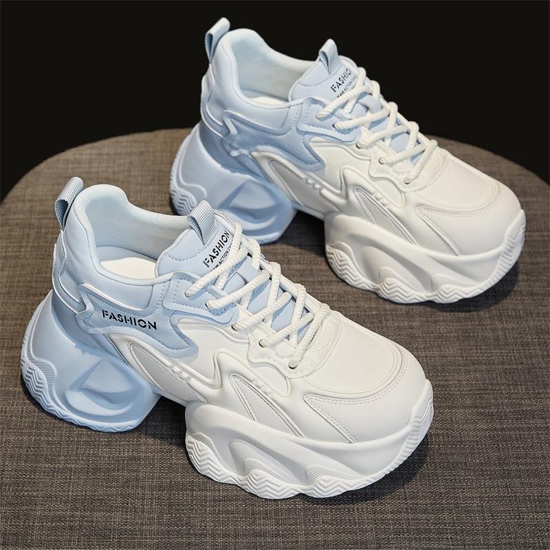Internet celebrity platform dad shoes women's new autumn and winter versatile explosion beige pink casual sports little white shoes women