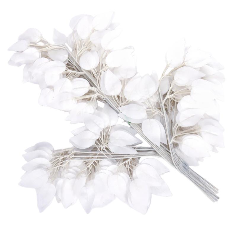 Simulated Banyan Tree Leaves Branches Fake Trees Garden Decoration Leaves 12 Pieces Glued Color Printed Large Simulated Plants