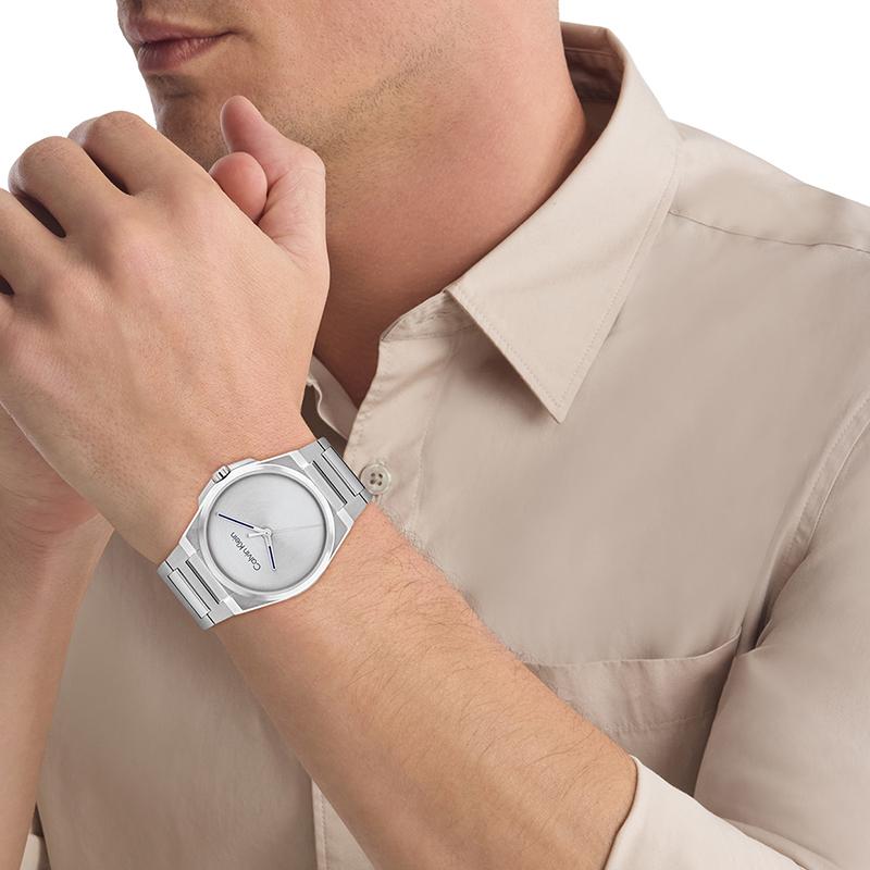 Calvin Klein Quartz Watch Steel Bracelet Silver Dial Men watches 25200456