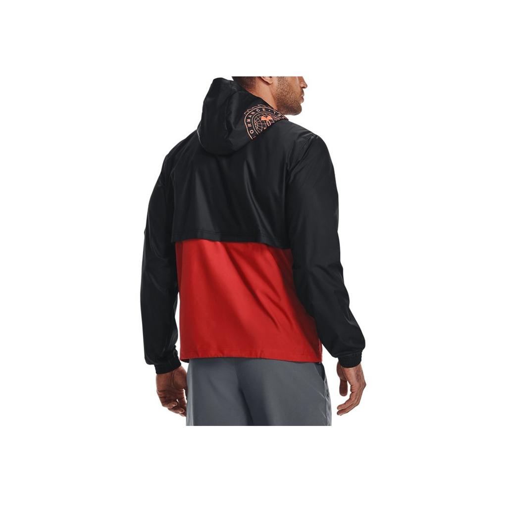 Under Armour Serie Woven Felpa con Cappuccio Mezza Zip Color Block Uomo capispalla Rosso Lucido 1366301-839