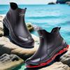 Men's Short Rain Boots Urban Water Boots Non-slip Wear-resistant Wading Boots Men's Trendy Lightweight Waterproof Rubber Shoes