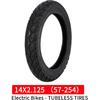 14X2.125 Tubeless Tire, 14 X 2.125 Electric Bike Tire with Angled Valve for 14 Inch Electric Folding Bike, E-Bikes and E-Scooters