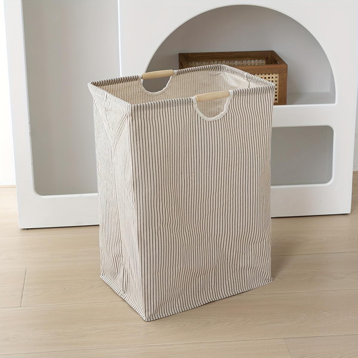 

Polyester Cotton Canvas Storage Box & Clothing Organizer Bags - Large Capacity Foldable Wardrobe Storage Baskets for Home Closet