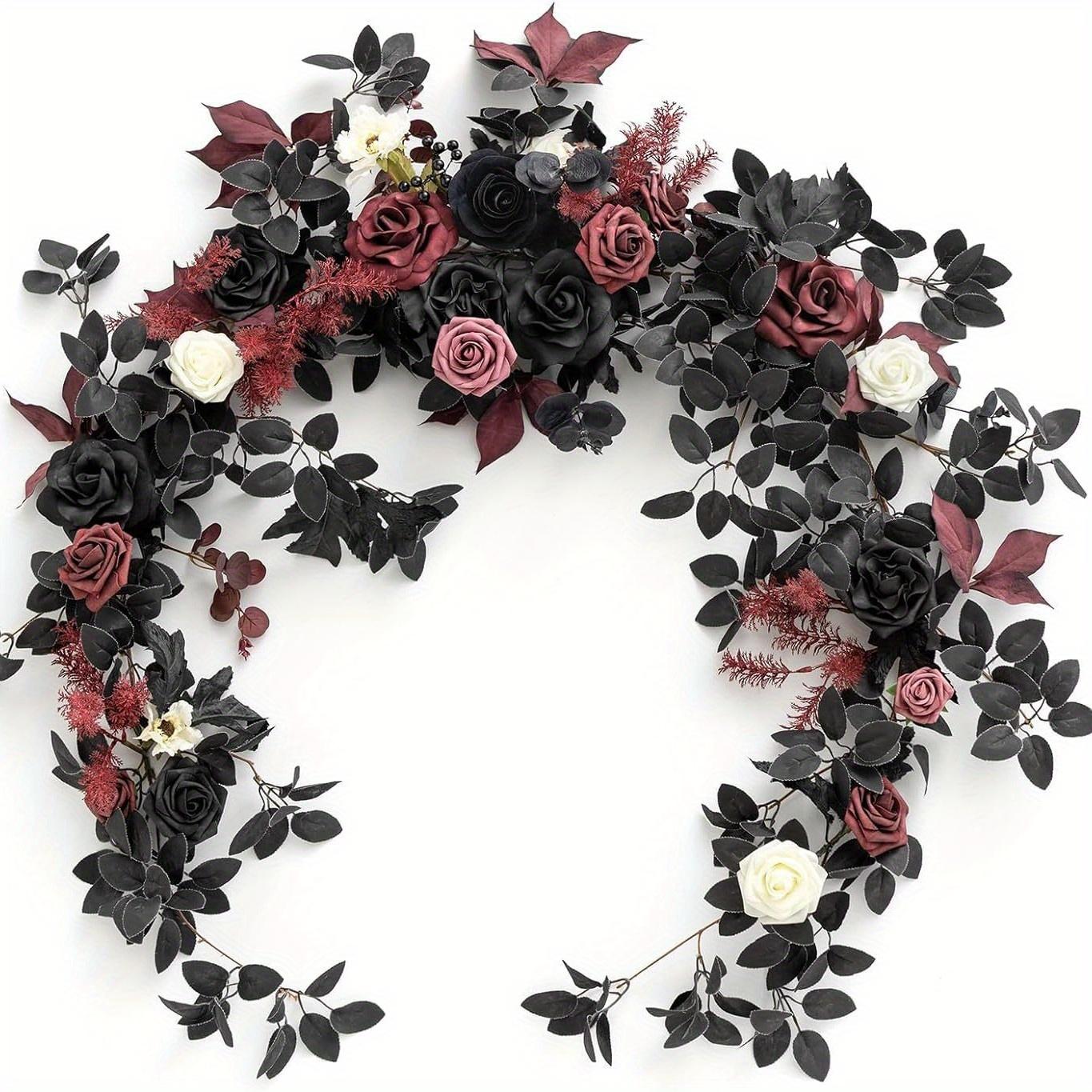 1 шт. Имитация цветка 70,87 дюйма Искусственный эвкалипт Роза Эвкалипт Свадебное украшение стола и стула Ротанг