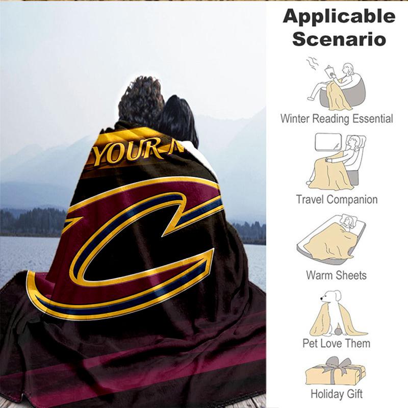 Custom Name Blanket football Cavaliers Logo Blanket Bedding Blanket for Travel, Camping, Living Rooms, Offices, Sofas, Fan Christmas gift