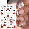 New Nail Art Stickers Halloween Cartoon Scar Pumpkin Bat Spider Web Adhesive Nail Sticker