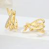 S925 Silver Personality Geometry Cross Earrings Hoop Earrings Women Jewelry Trendy Anniversary Gifts