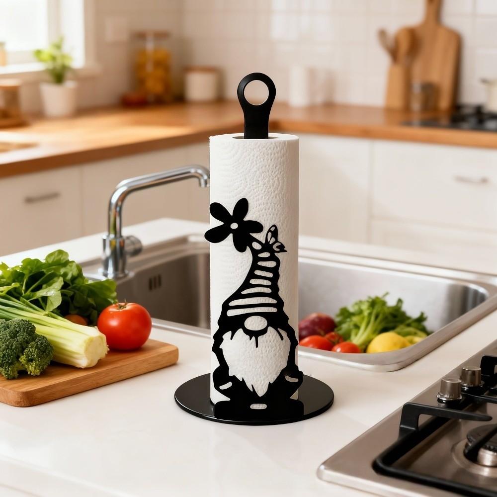 Holzsockel Küchenhandtuchhalter Niedlicher Frischhaltefolien-Aufbewahrungsständer Rinder-Taschentuchhalter Partys