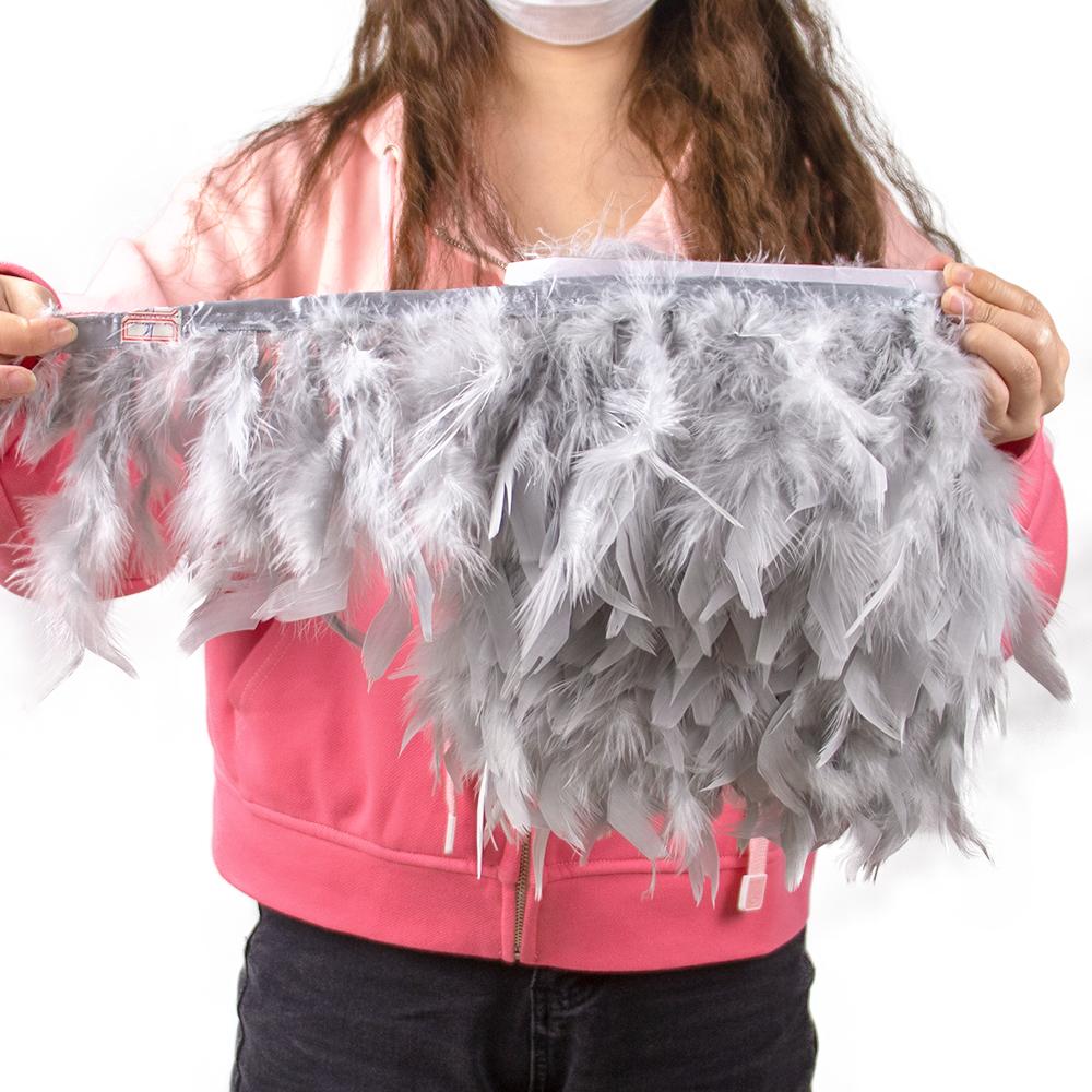 Multicolor Natural Turkey Feather Trim Ribbon 4-6 Inches Fluffy White Marabou Feathers Trims Lace for Party Skirt Clothing Decor