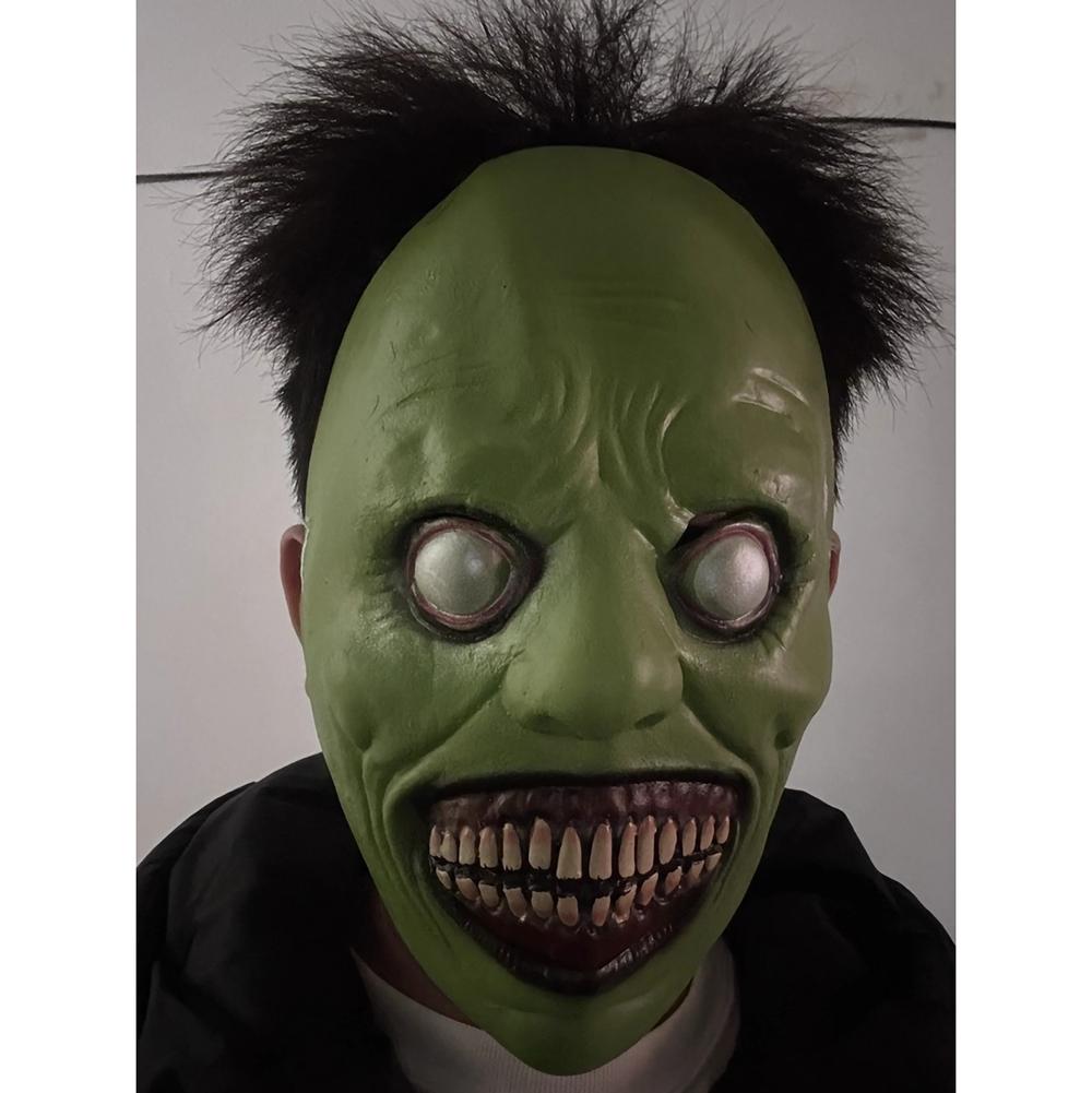 1pcs Halloween Horror Mask Exorcist Smiley Demon Mask White Green Latex Exorcist Mask Halloween Carnival Party Cosplay Props